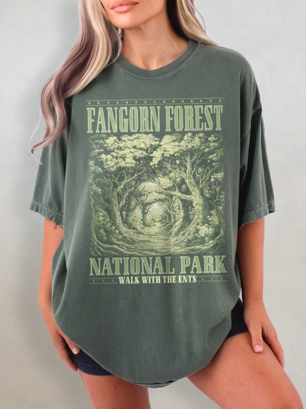 Fangorn Forest Graphic Tee - Comfort Moss